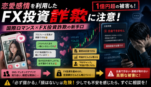 SNS・マッチングアプリから始まる「国際ロマンスFX投資詐欺」｜1億円超の被害も