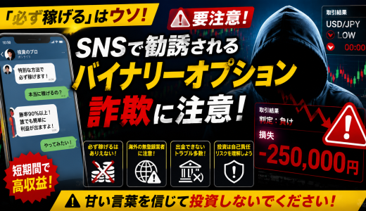 「必ず稼げる」は危険なサイン｜SNSで勧誘されるバイナリーオプション詐欺に注意